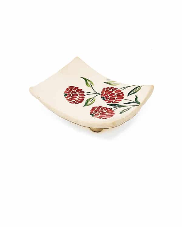 Three Red Flowers Rectangular Plate – DECOBATE