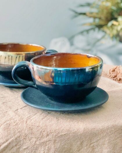 Abstract Noir Cappuccino Cup