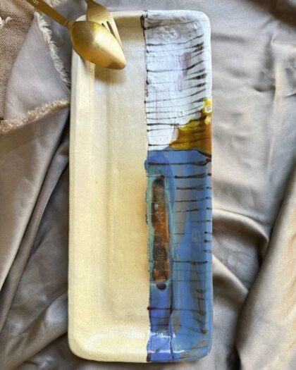 Abstract Blonde Rectangular Platter