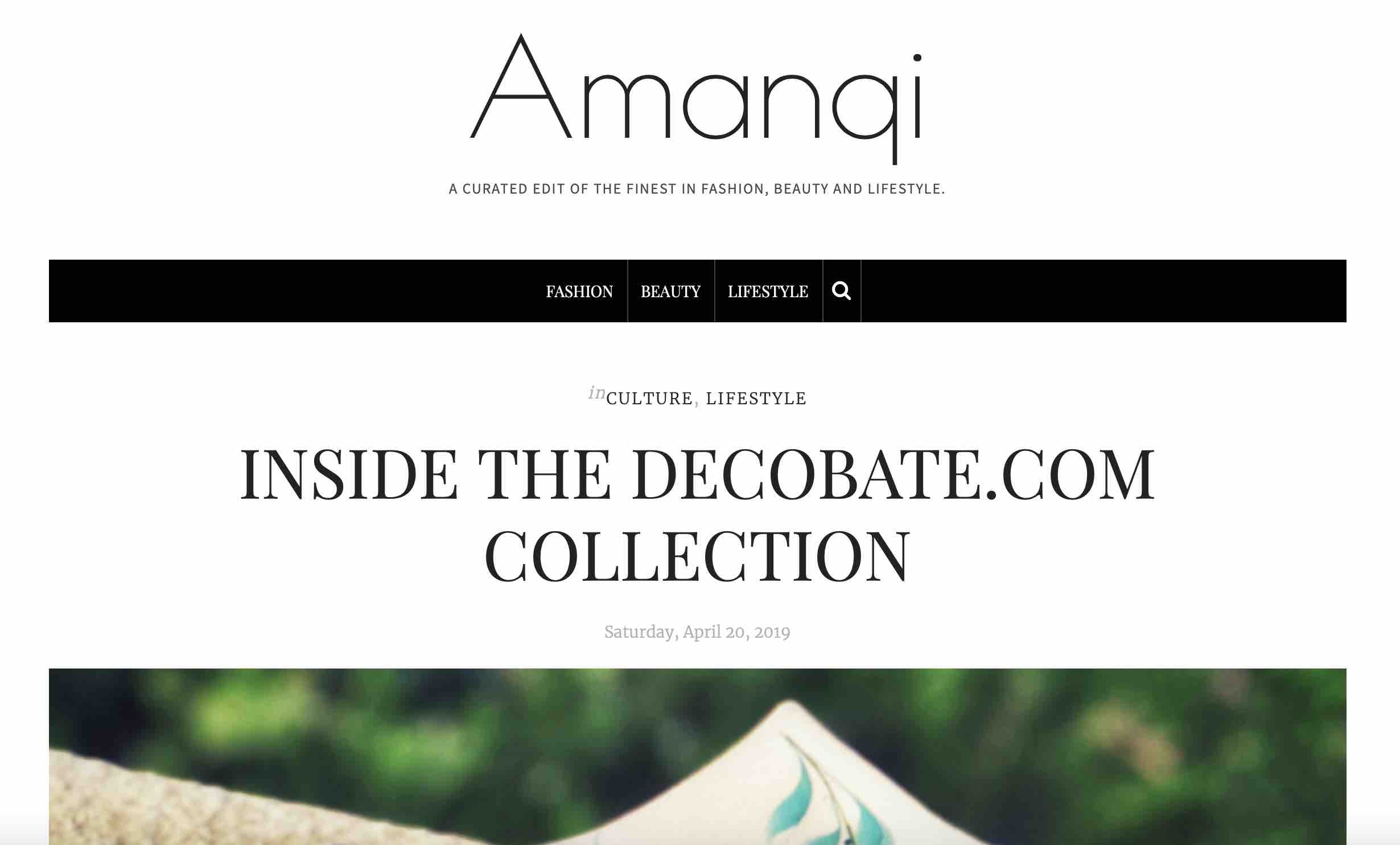 Press: DECOBATE Featured in the Amanqi Edit