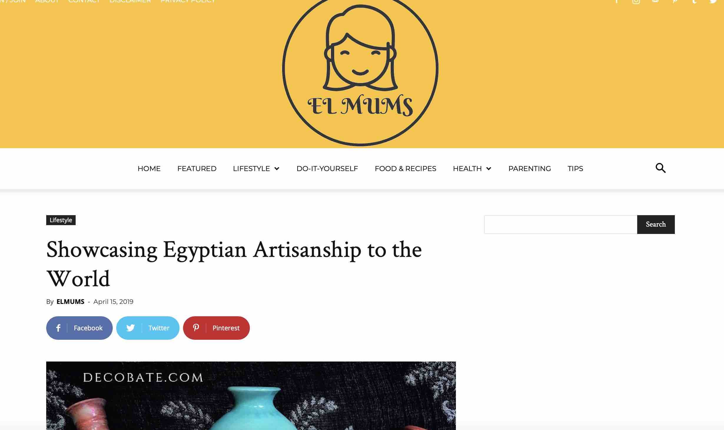 Press: DECOBATE Featured in ElMums.com