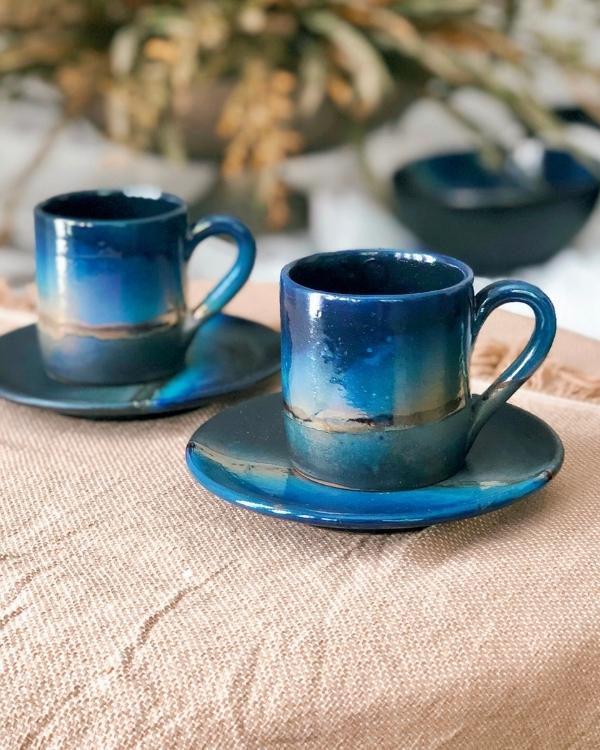 Blue Ceramic Espresso Cups
