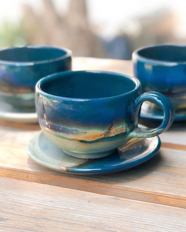 Set of 6 LARGE Clear Glass Coffee Mugs Tea Cappuccino Mug Glass Cups 340ml