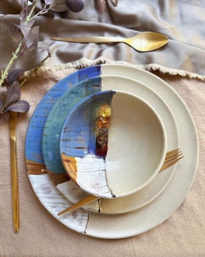 Abstract Blonde Dinner Set (12 - 24 pcs)
