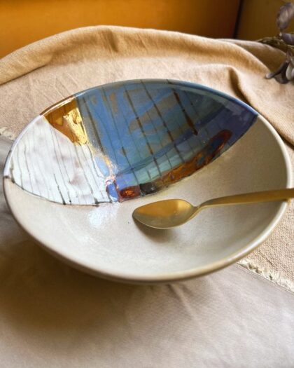 Abstract Blonde Pasta Bowl