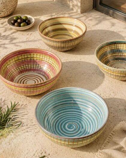 Earthy Artisan Serving/Salad Bowls