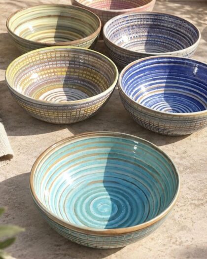 Earthy Artisan Serving/Salad Bowls