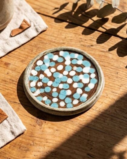 Coastal Polka Coaster