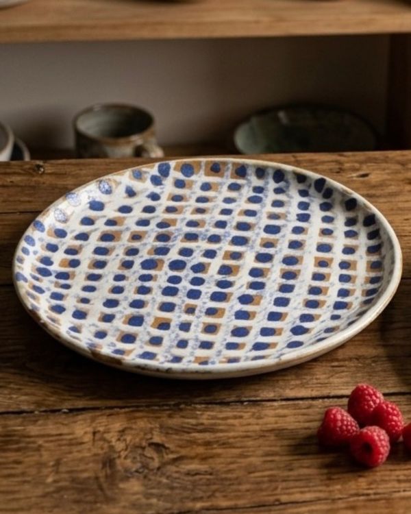 Navy Checkered Large Plate - Image 3