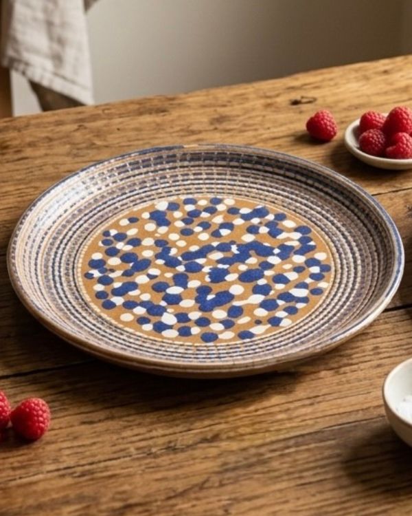 Navy Polka Large Plate - Image 6