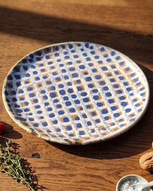 Navy Checkered Large Plate - Image 5