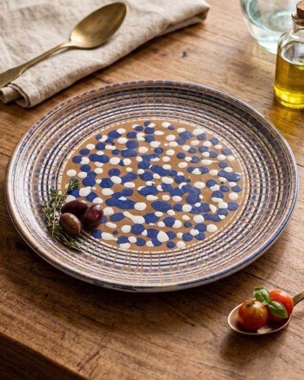 Navy Polka Large Plate - Image 4