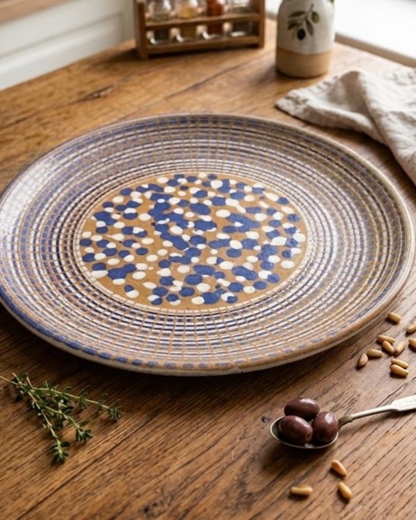 Navy Polka Large Plate - Image 8